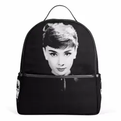 Unicreate Одри Хепберн черный Для женщин Мода Сумки Книга сумка холст рюкзак путешествия рюкзак рюкзаки для девочек-подростков Тетрадь