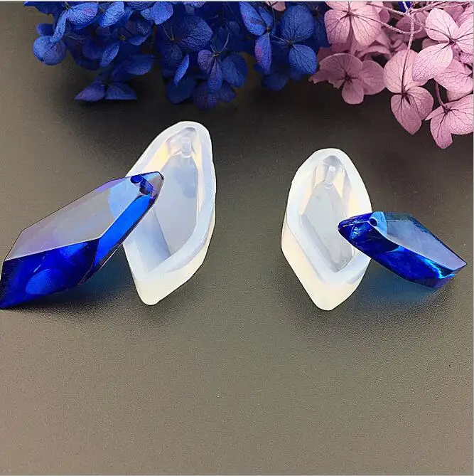 

Transparent Silicone Diamond cut surface Pendant Mould For Resin DIY Mould Jewelry Making Tool resin molds for jewelry
