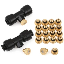 Adjustable Spray Misting Nozzle Garden Sprinklers Fitting Hose Water Connector 4 Holes Irrigation