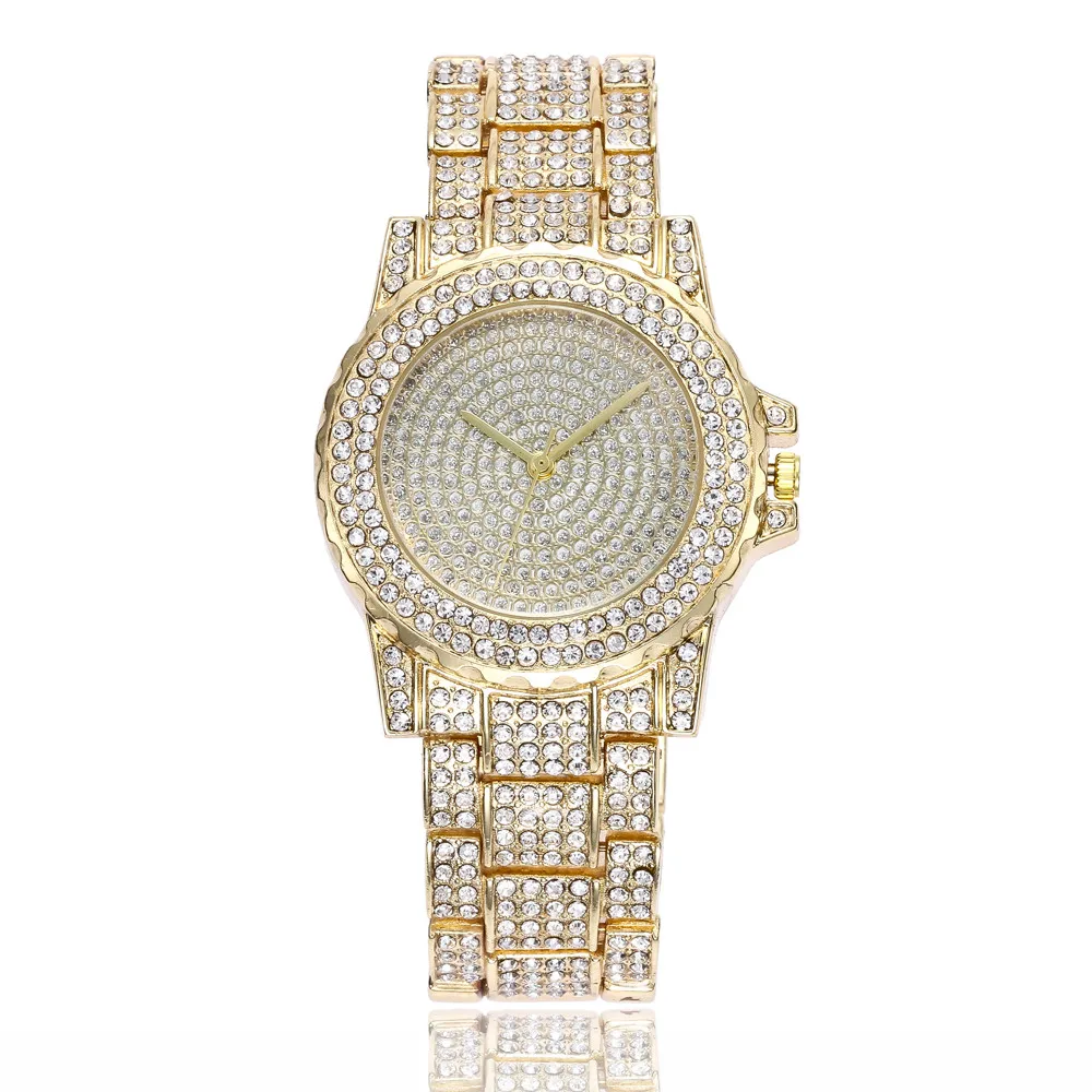 Роскошные Для женщин модные Нержавеющая сталь ремешок аналоговые кварцевые наручные часы, часы подарок женские Повседневное Часы Montre Reloj mujer A40