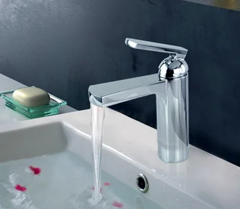 

Elegant Waterfall Chrome Solid Brass Bathroom Vanity Sink / Basin Torneira Banheiro Cozinha Faucets Mixers Taps (HP-3027C)