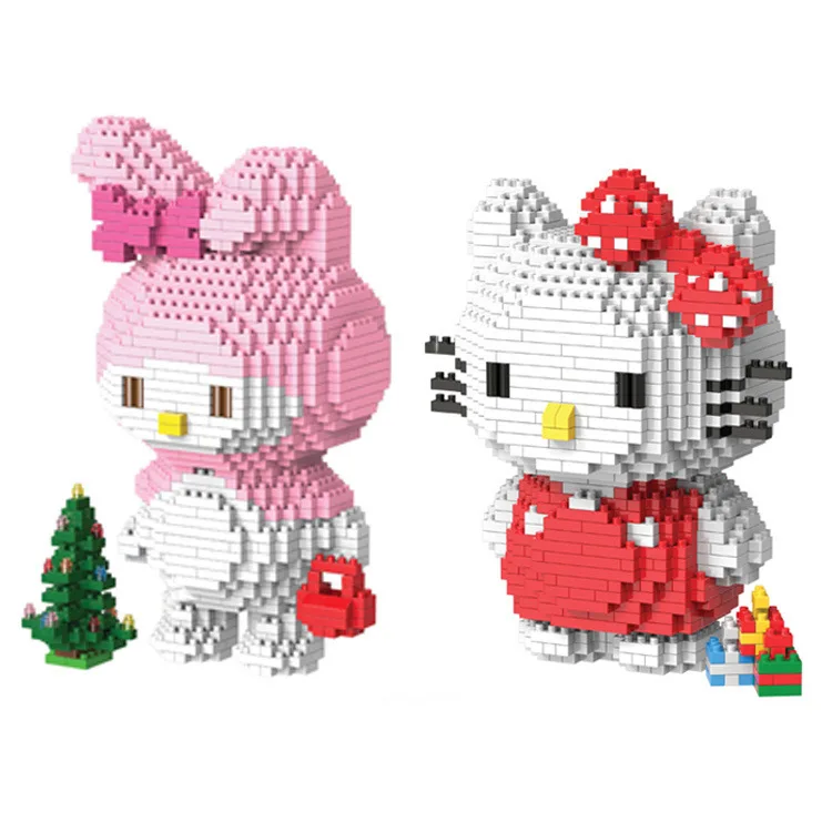 

2017 HC Mini Blocks Big size Hello Kitty DIY Building Toys Cute Melody valentine's day Girls Gifts Juguetes Model Toys 9025-9026