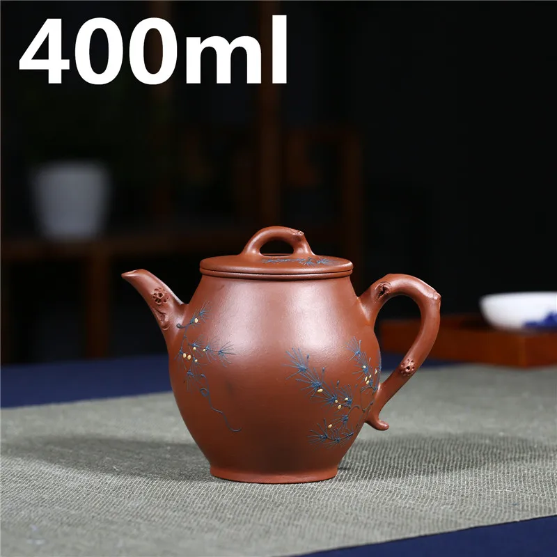 

Large Capacity Teapots 400ml Porcelain Tea Pot Purple Clay Mud Chinese Handmade Pots Yixing Zisha Teapot Tea Set Kettle