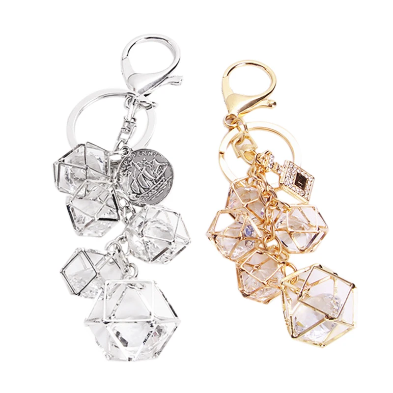 

2 Pcs Fashion Personality Geometric Key Chain Keychain Women Car Keychain Creative Couple Key Ring
