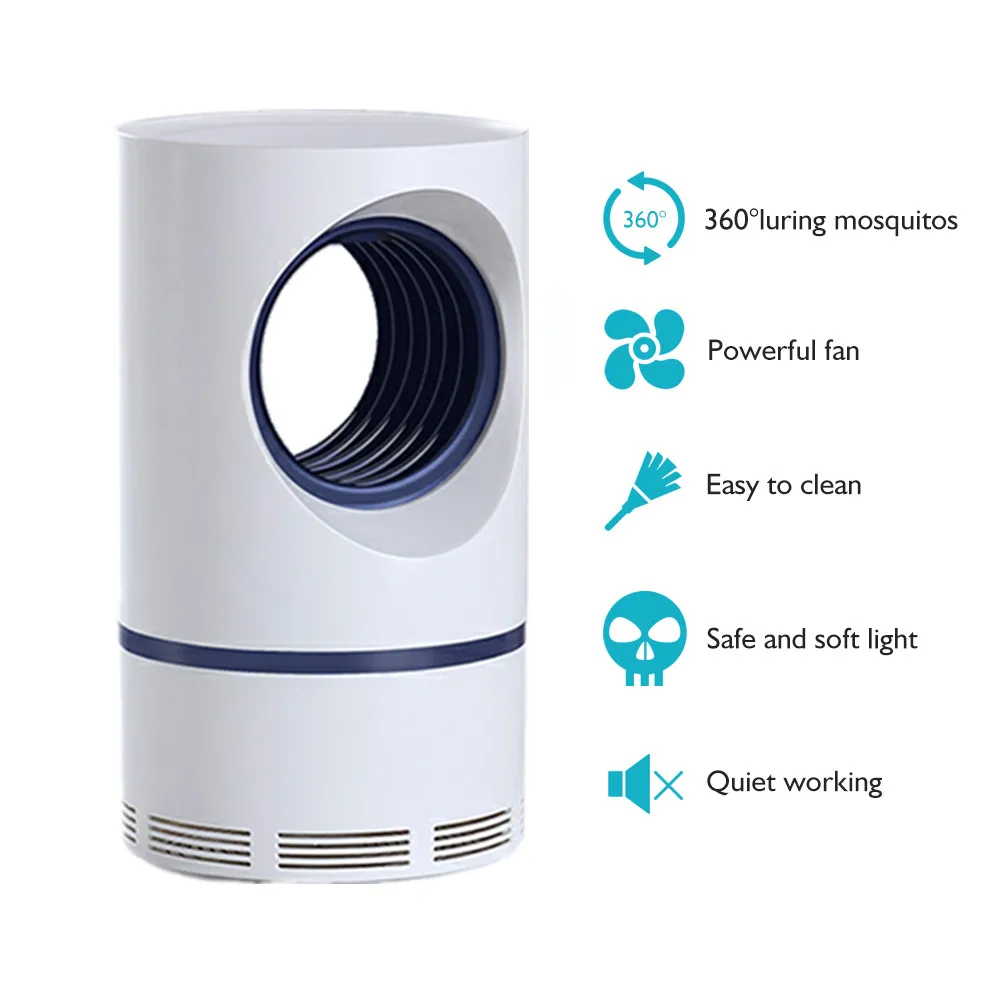 Indoor mute pest control light Mosquito Killer Mosquito Light LED Insect Lamp with Vacuum Fan For Catching Small Mosquitoes Bug Zapper for Living Room Bedroom Restaurant No Radiation Suitable for Pregnant women and Baby Mosquito lamp,black