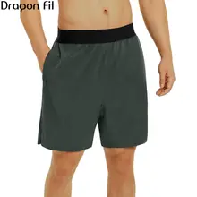 Dragon Fit, спортивные шорты для тренировок, бега, мужские однотонные спортивные шорты с карманами на молнии, светоотражающие спортивные шорты для тренажерного зала, короткие штаны, мужские спортивные штаны