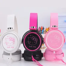 Bonito dos desenhos animados olá kitty fone de ouvido fone de ouvido fones de ouvido para o telefone móvel mp3/mp4/computador para iphone samsung xiaomi fones de ouvido 3.5 m