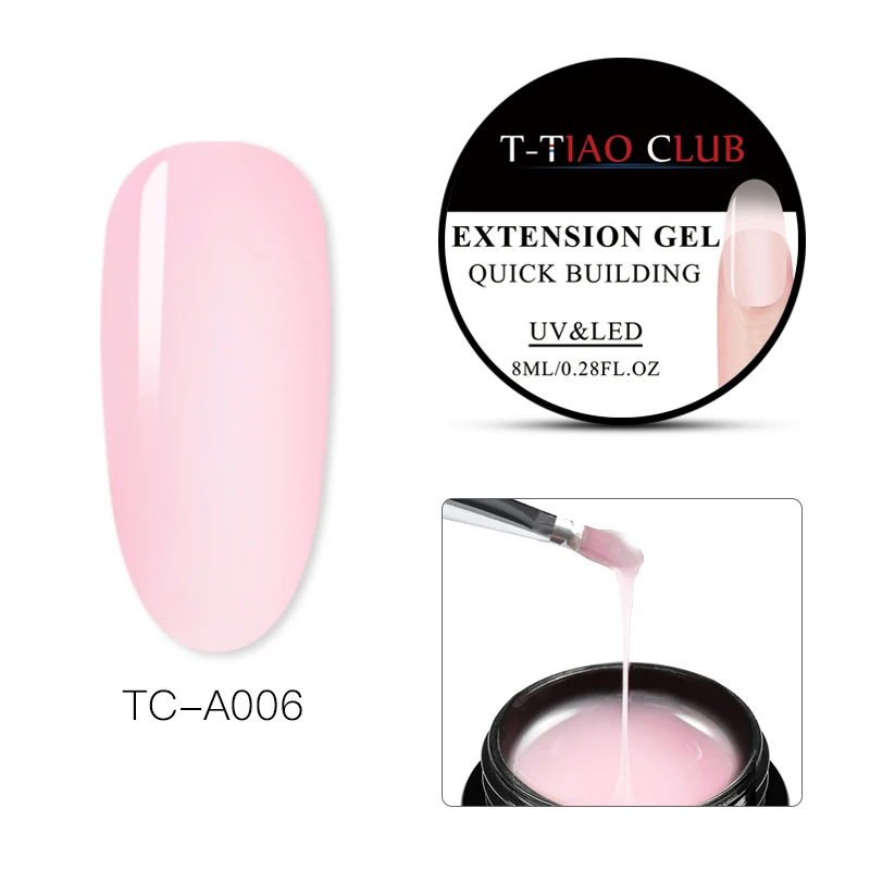 T-TIAO CLUB Poly быстрый набор гелей для ногтей набор инструментов розовый прозрачный обнаженный впитывающий УФ светодиодный гель для ногтей - Цвет: S00726