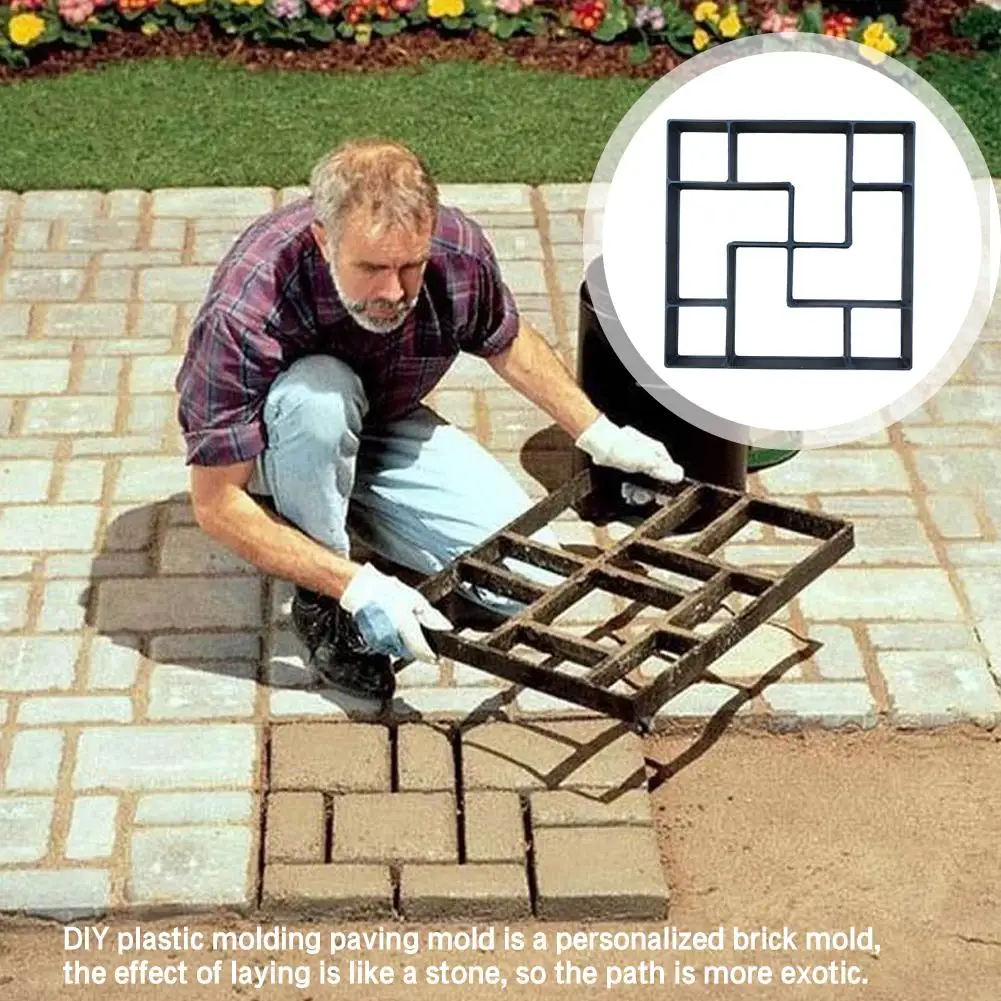 Square Plastic Floor Mould DIY Paving Concrete Mold Garden Lawn Path Stone Mold Paving Brick Tile Manufacturing