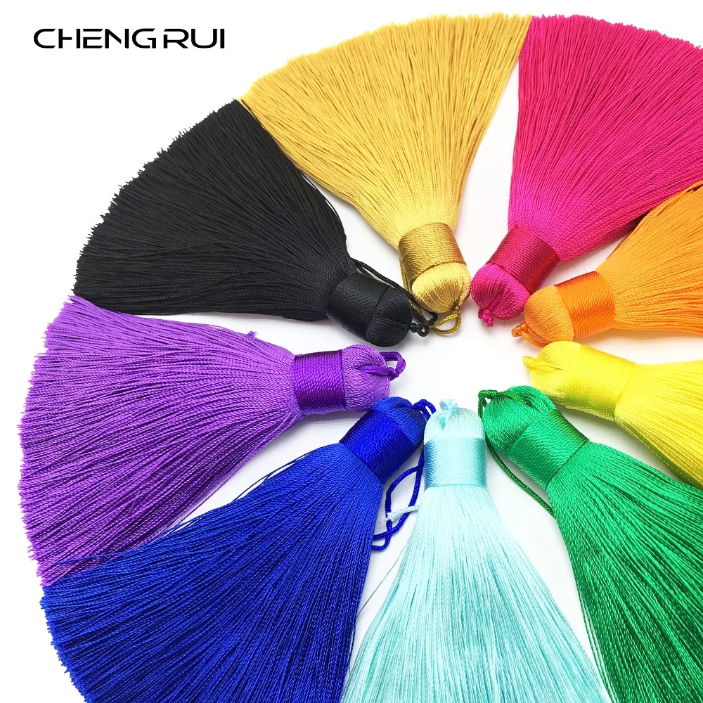 buy CHENGRUI L148,8.5cm,tassel silk fringe,craft tassels,fringe for curtain,tassels for jewelry diy,fringe curtain,2pcs bag
