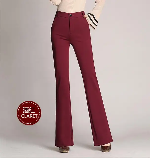 New autumn spring women fashion trousers high waist flare pants plus ...