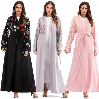 

Plus Size Abaya Dubai Floral Mesh Kimono Mujer Long Blusas Mujer De Moda 2019 Kawaii Boho Roupa Feminina Muslim Cardigan Clothes