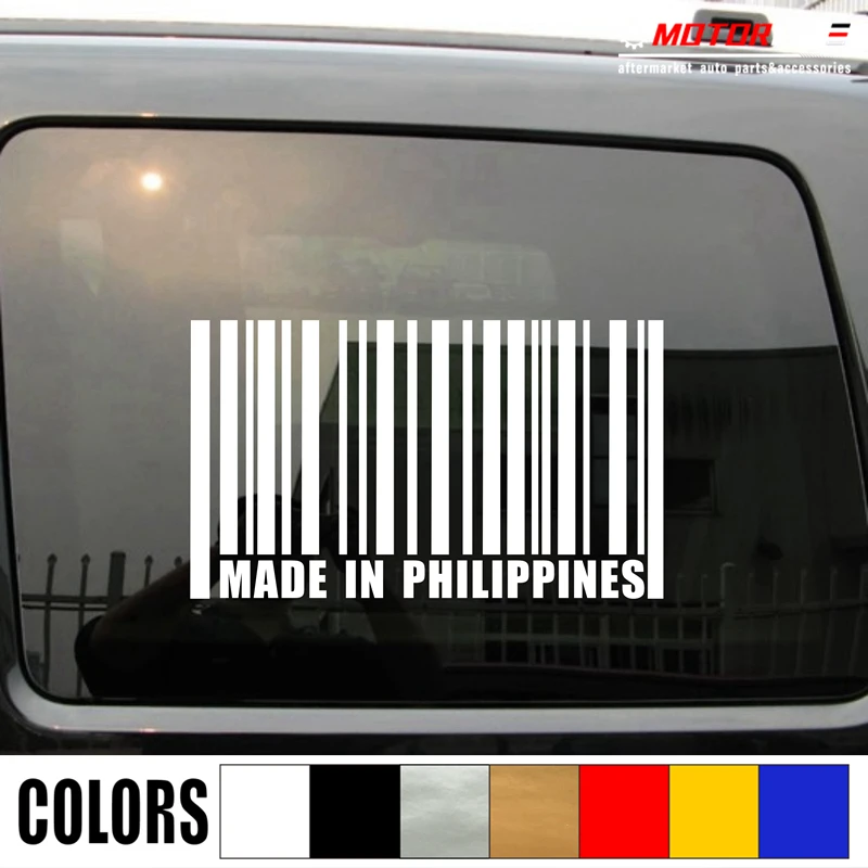 

Made in Philippines UPC Barcode Funny Decal Sticker Car Vinyl pick size color
