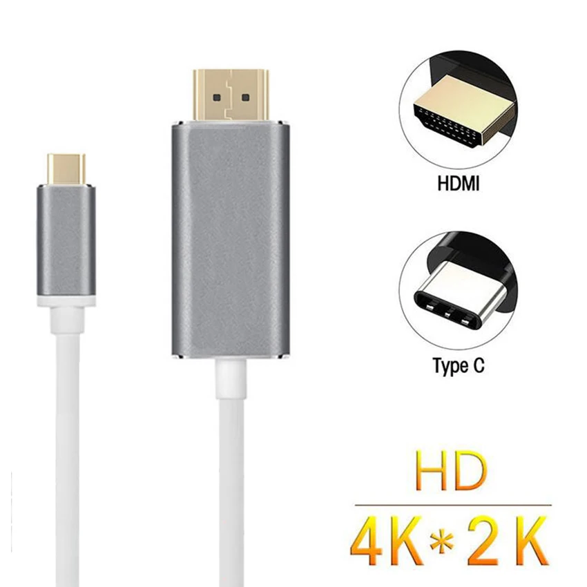 Type-C Male to HDMI Cable 4K USB 3.1 for Macbook ChromeBook Pixel Samsung notebook For HuaWei MateBook Thunderbolt