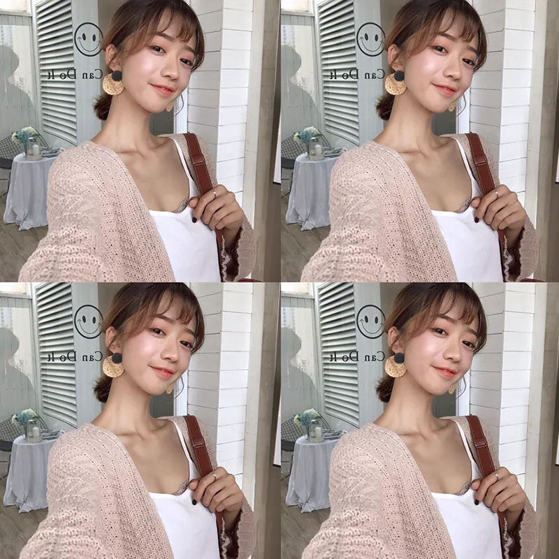 Korean Spring and Autumn New Loose Long Sleeve cardigan Mid-long sweater for female students