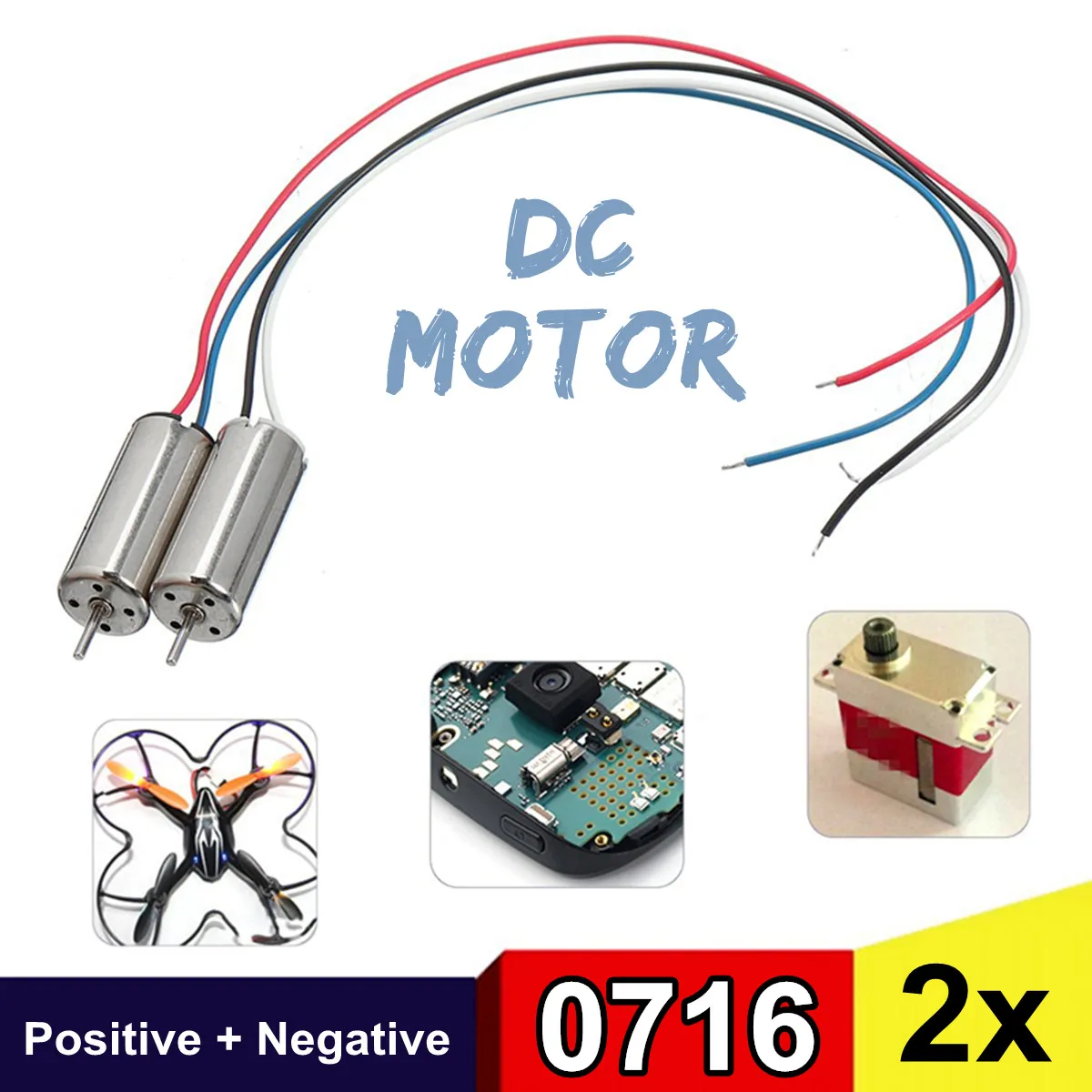 

3.7V 20325 RPM Coreless Motor 0716 Replacement Motor Toy Motor With Line Apply To Model Airplane Quadcopter Toy Airplane 1.5W