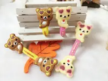 2pcs/set Glasses Bear Earphone Winder Silicone Cord Wrap Cable Wire Organizer Kawaii Cable Winder For Digital Cable Headphone