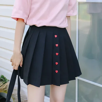 

Ulzzang Japanese Sweet Style Skirt Pleated Skirt Women Summer Korean Fashion A-Line Skirt Black Skirt Schoolgirl Streetwear M233