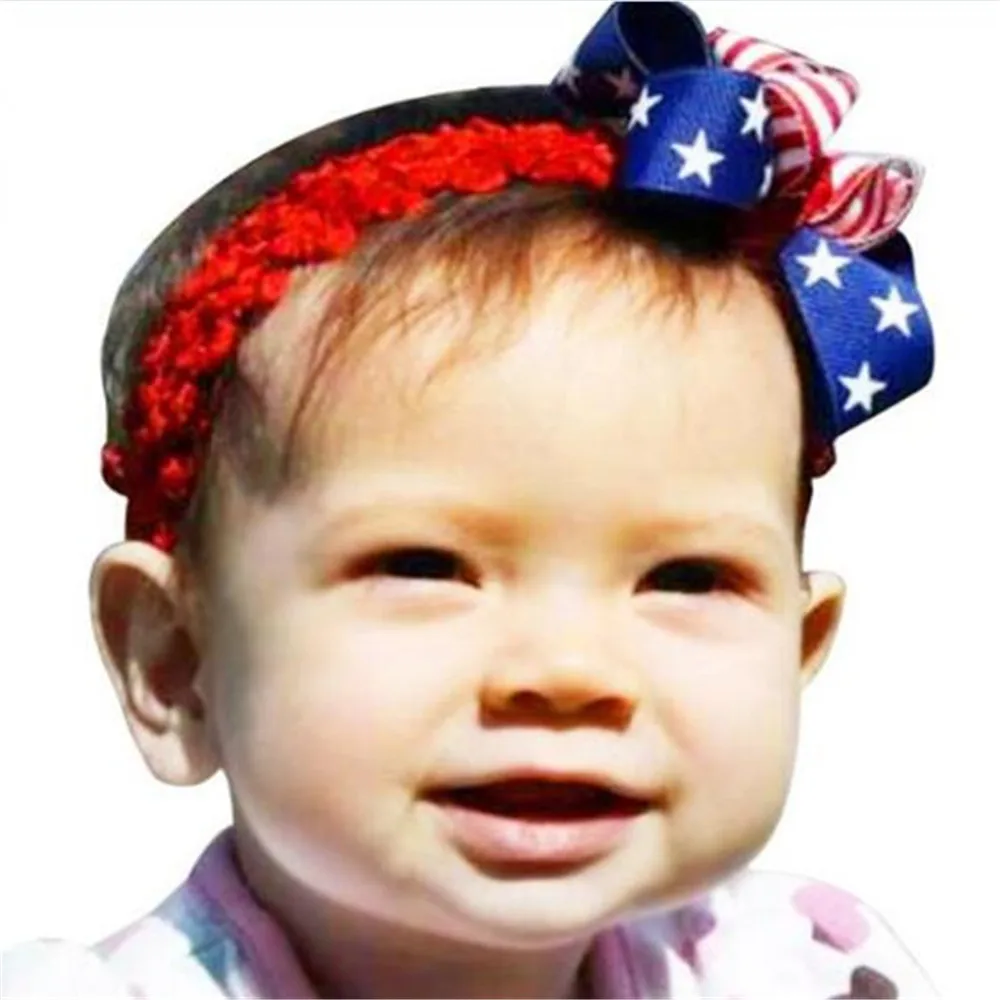 Big Bows Hairband For Baby Girls, 2PCS Polyester Hair Headbands Accessories, For Unisex-Babies Newborn Infant Toddlers 0-6Months