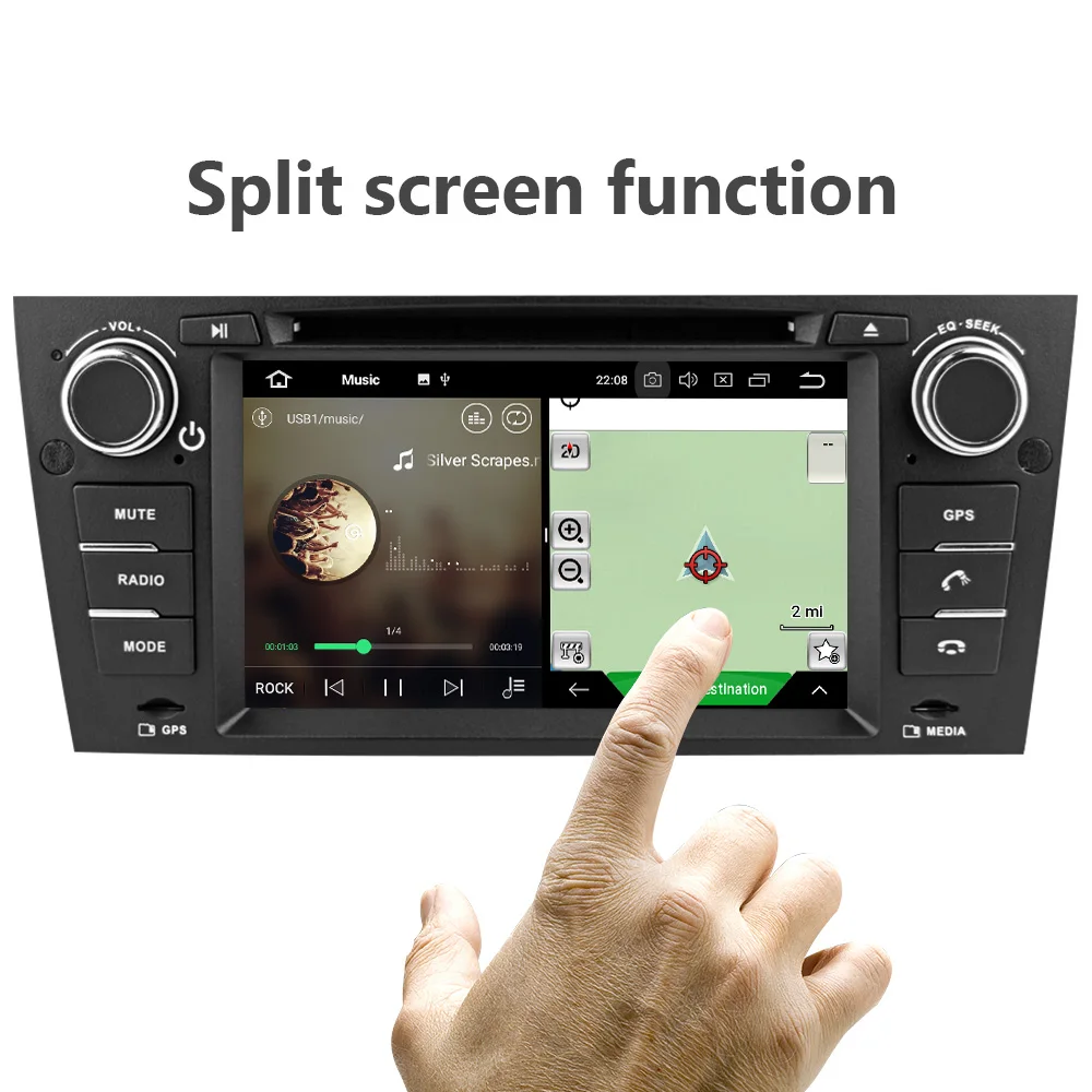 Flash Deal Eunavi Octa 8 Core 1 Din Android 9.0 Car DVD For 3 Series BMW E90 E91 E92 E93 318 320 325 For Manual Air Conditioning GPS Radio 3