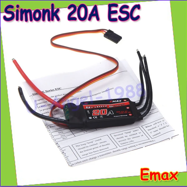 1pcs EMAX 20A SimonK ESC Brushless ESC for QAV250 Quadcopter Multicopter Wholesale Drop freeship