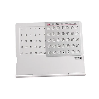 

Super Perpetual Unique 100 Years English Calendars 1 Pc Creative Mini Ultra-thin Metal Desktop Calendar