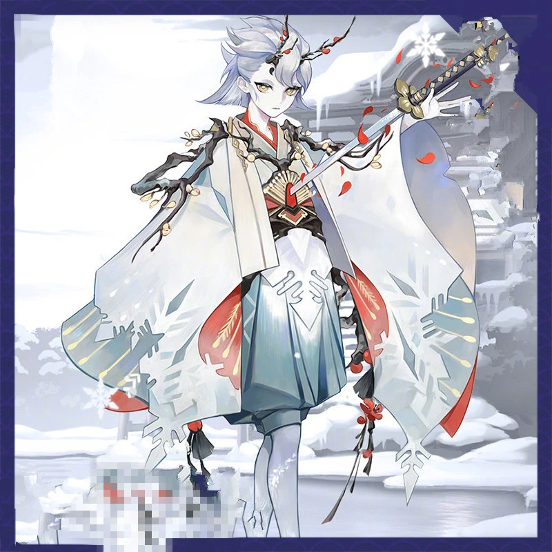 Костюм кимоно Onmyoji Snow Xue Tongzi Женский костюм для косплея униформа вечевечерние НКИ