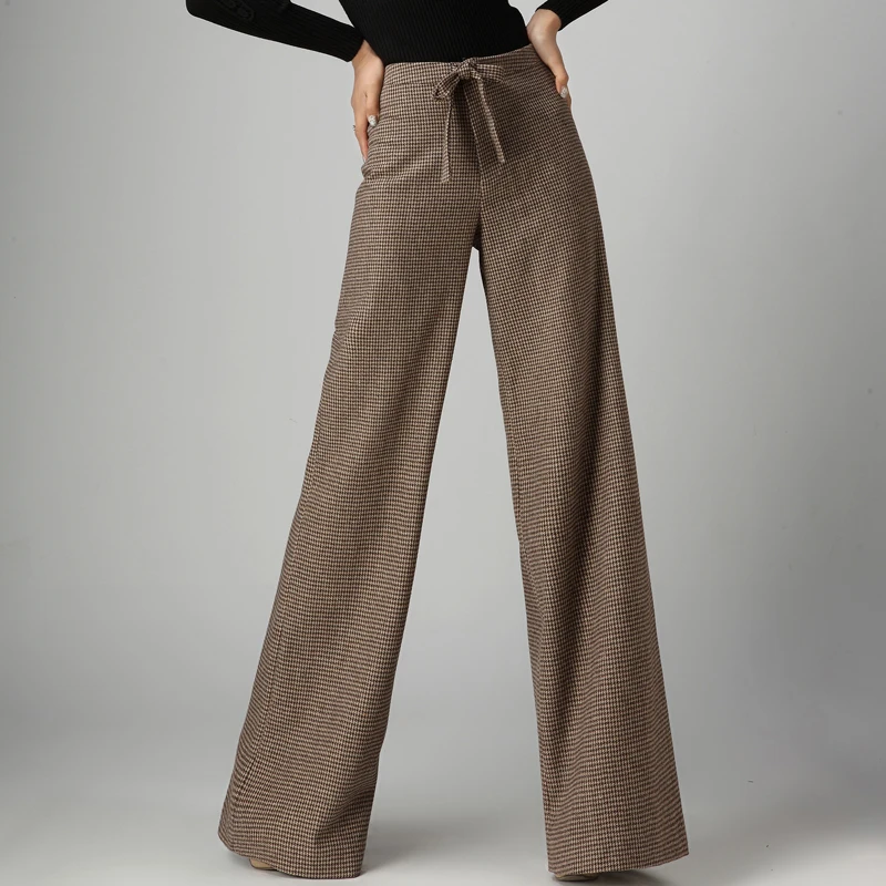 pantalon femme 2015 autumn winter office formal houndstooth trousers ...
