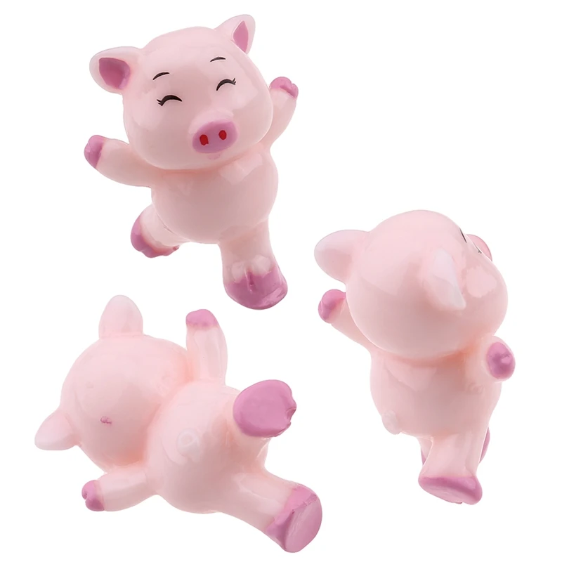 

1pcs Cute Pig Family Animal Model Figurine Home Decor Miniature Fairy Garden Decoration Accessories Statue Resin Craft Figure