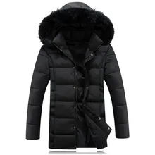 Big Fur Collar Winter Jacket Men Big Size Thickening Warm Parkas Men’s Hooded Casual Jacket Brand Coat Free Shipping