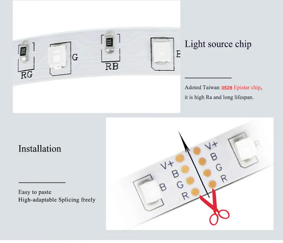 Rgb-лента, светодиодный светильник, RGB Светодиодная лента/Лента SMD3528, светодиодные полосы, 12 В, лента, не водонепроницаемая, 5 м/рулон, светодиодный Рождественский светильник s
