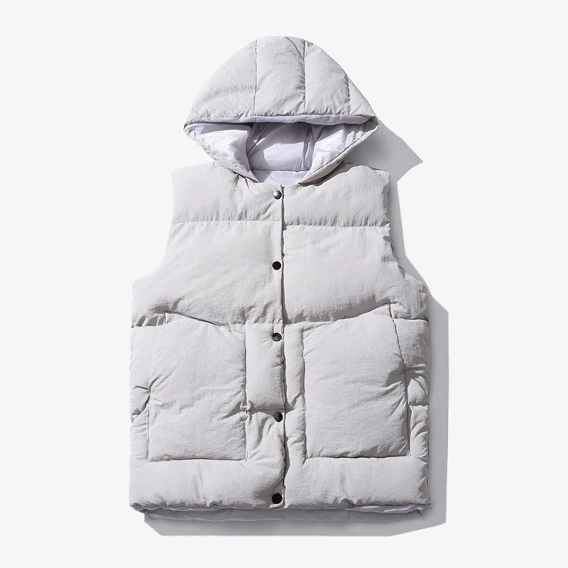 

Winter Vests Waistcoat Men Sleeveless Jackets Warm Thicker Bodywarmer Ultralight Slim Hooded Windproof Hooded Vest Hat Coats