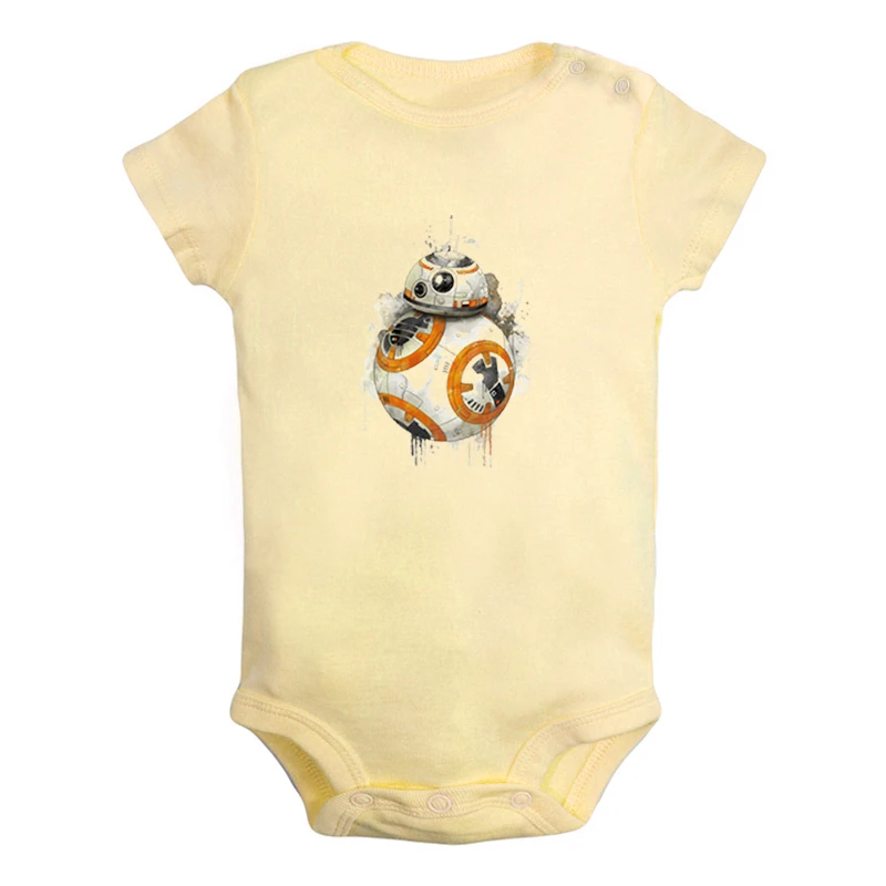 Милая панда, Звездные войны, Пробуждение силы, сопротивление BB-8, Одежда для новорожденных мальчиков и девочек, комбинезон с короткими рукавами, комбинезон - Цвет: ieBodysuits1275Y