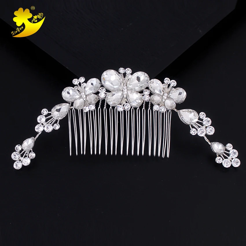 Xinyun Promotion Crystal Wedding Bridal Hair Comb Fashion Diamante Hair Clips Hair Accessories