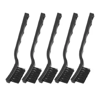 

2016 New New 5 Pcs 3 x 0.5cm Three Row Black Plastic Handle Anti Static Brushes