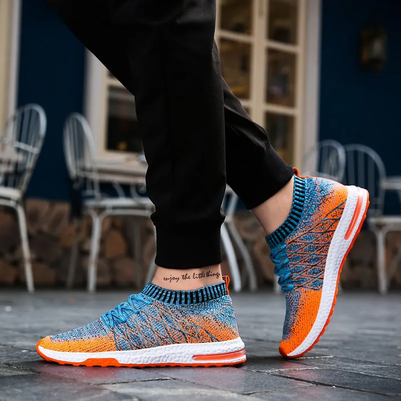 

2019 Men Shoes Breathable Air Mesh Men Casual Shoes Slip On Summer Sock Shoes Men Sneakers Tenis Masculino Adulto Plus Size 46