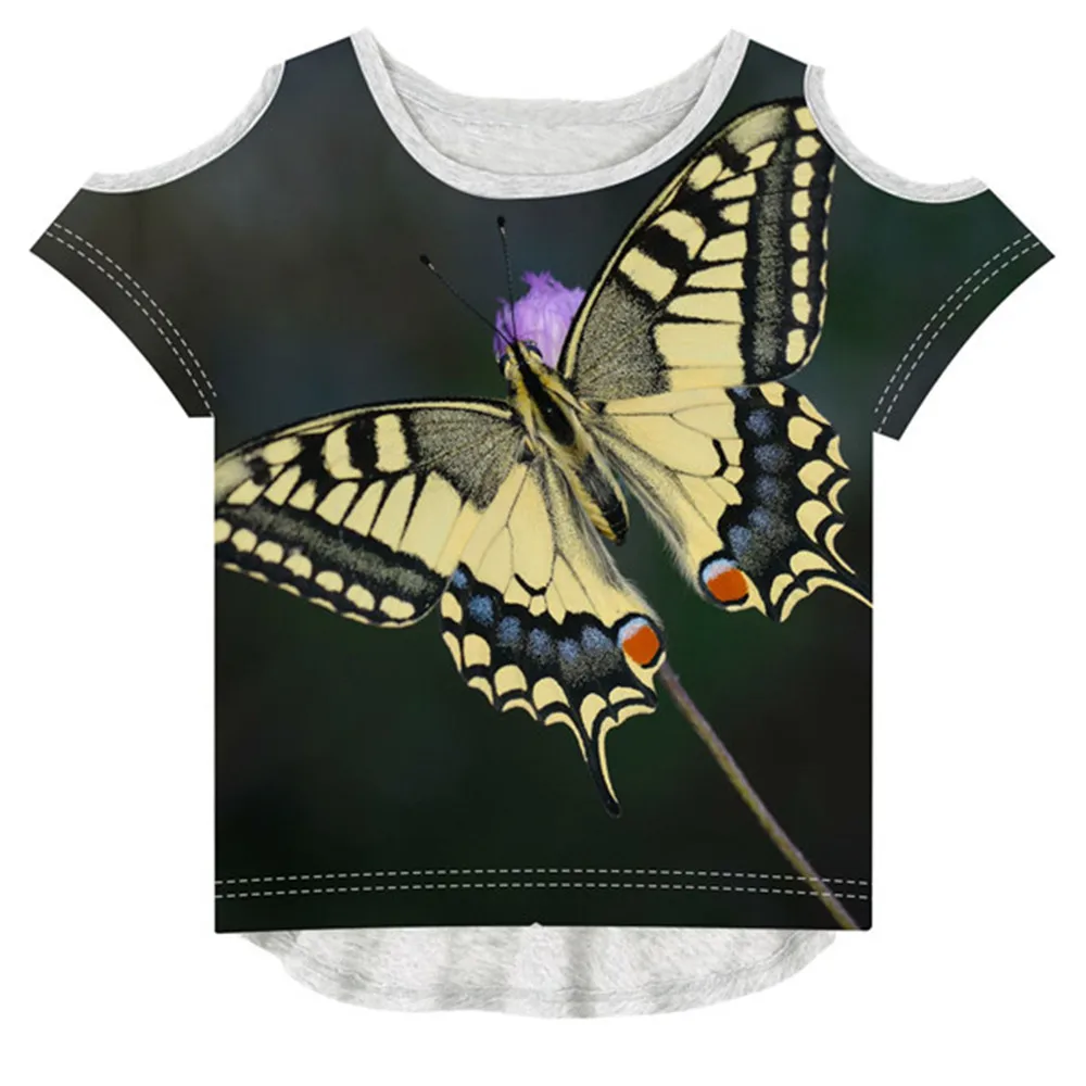 Летняя детская модная футболка с 3D принтом; детская брендовая дизайнерская футболка; крутые футболки для девочек с модным принтом - Цвет: T 1638