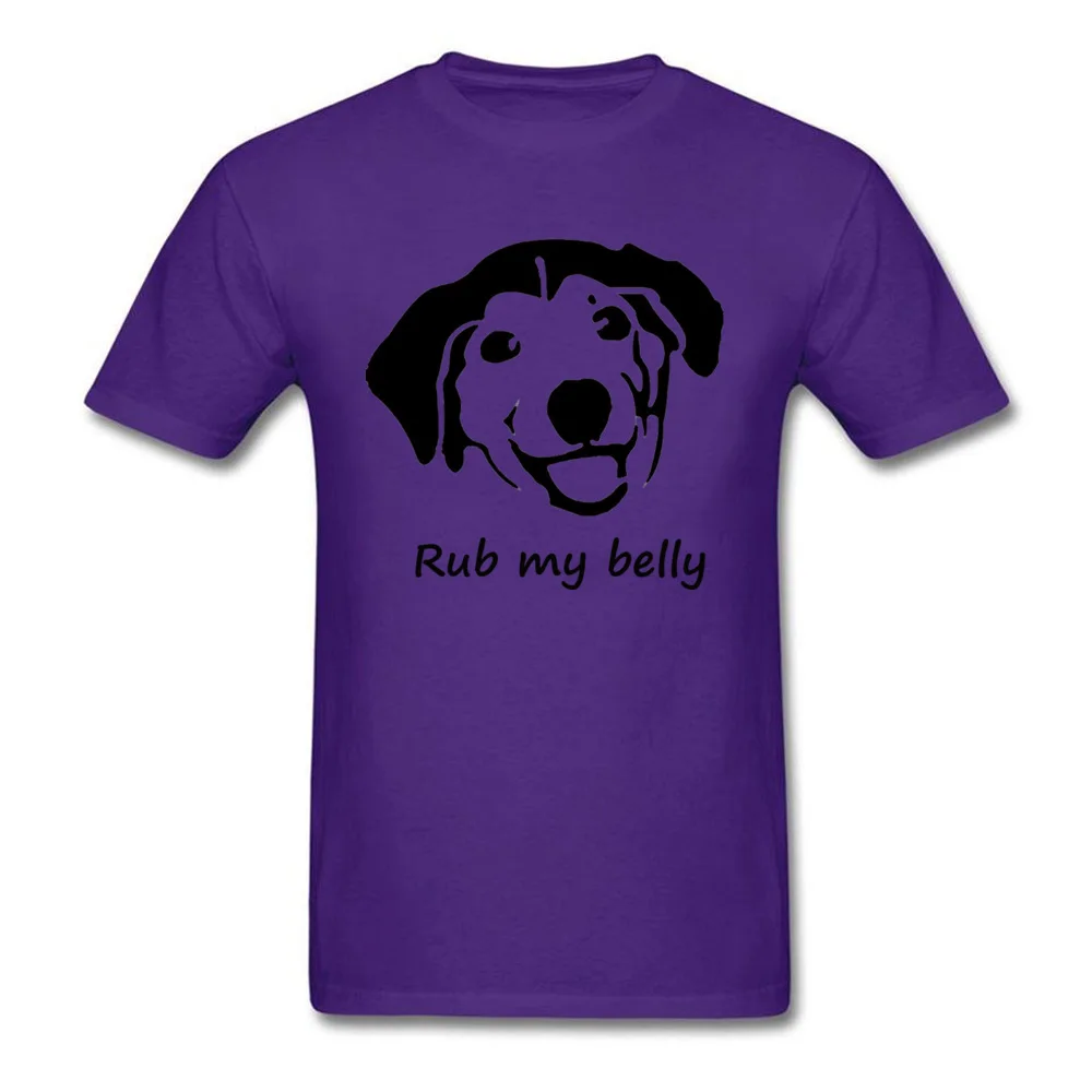 Rub my belly Top T-shirts Short Sleeve Design Dominant Men's Summer Autumn Tops Shirt Design Tee Shirts Round Neck 100% Cotton Rub my belly purple