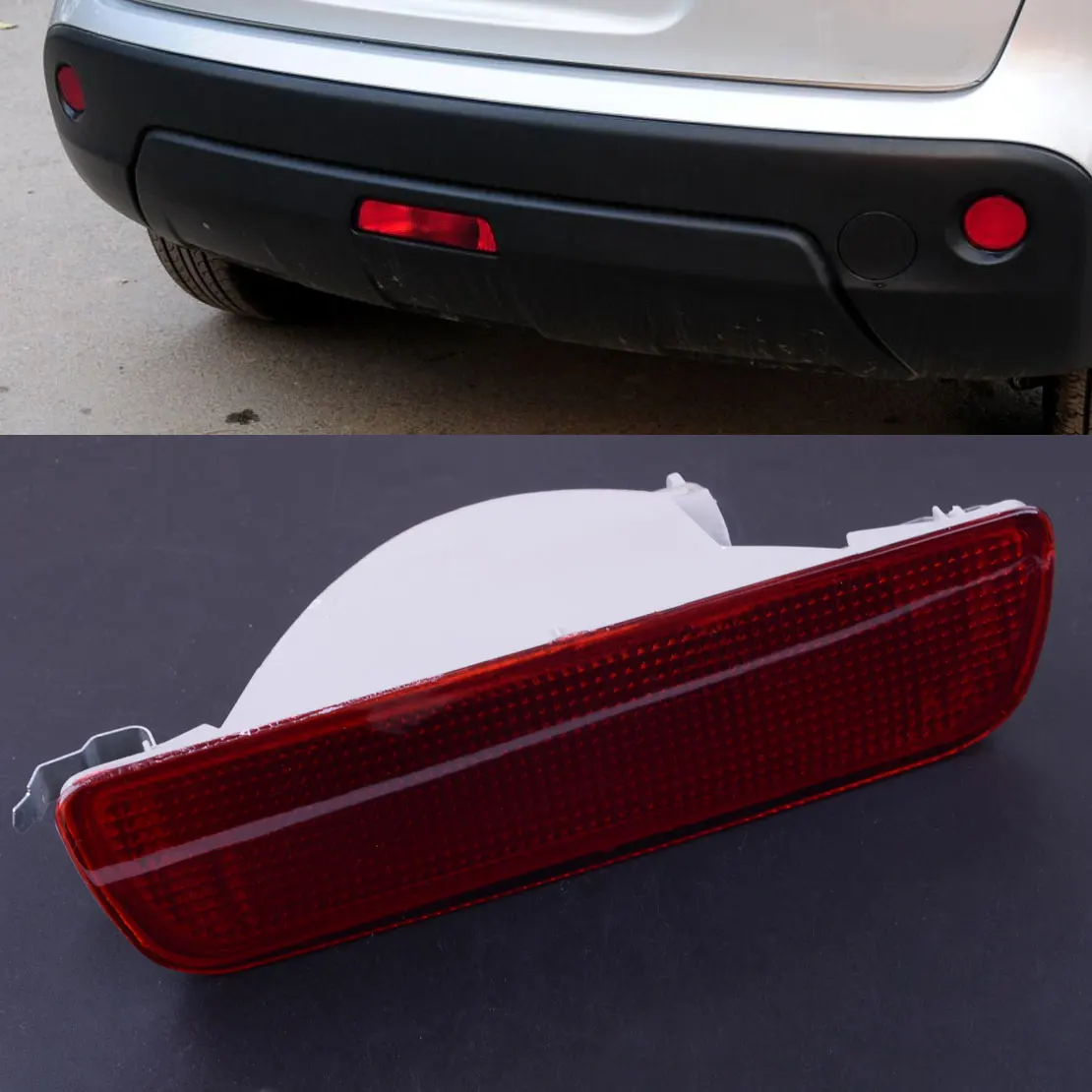 

beler Car Accessories Red Rear Tail Central Bumper Reflector Fog Lamp Reverse Brake Lights Fit For Nissan Qashqai 2007-2013