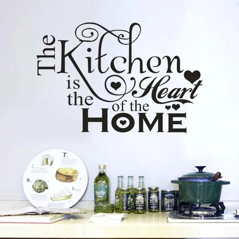 Домашний декор kitchen Is The Heart of Home съемный дом винила искусства Декор стены Стикеры s