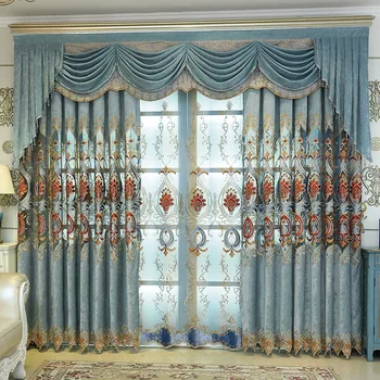 

Classic Royal Aristocratic Blackout Curtains In New Living Room with European Luxury Custom Bedroom Valance Curtains