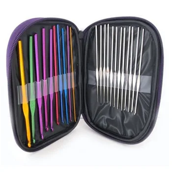 

22Pcs/Set Crochet Hook Set Aluminum Knitting Needles Knit Weave Craft with Bag DIY Craft Multi-Colour Crochet Hooks
