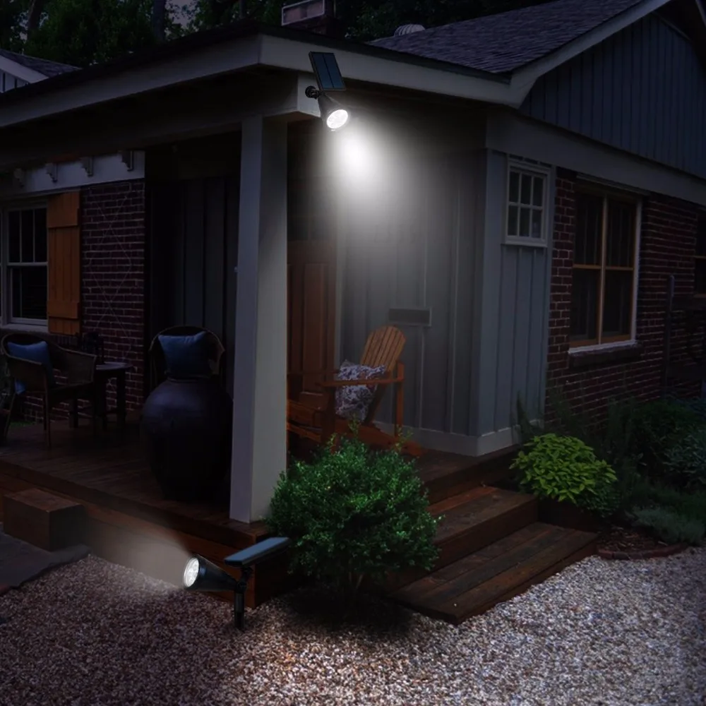 Solares à Prova Iluminação de Segurança ao ar T-sunrise Solar Spotlight Paisagem Luzes d' Água Ip65 Graden Livre Ajustável 6000 k Branco Frio 10 Cheap Lâmpadas solares
