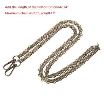 

Metal Purse Chain Strap Handle Shoulder Cross Body Bag Handbag Replacement DIY 120CM