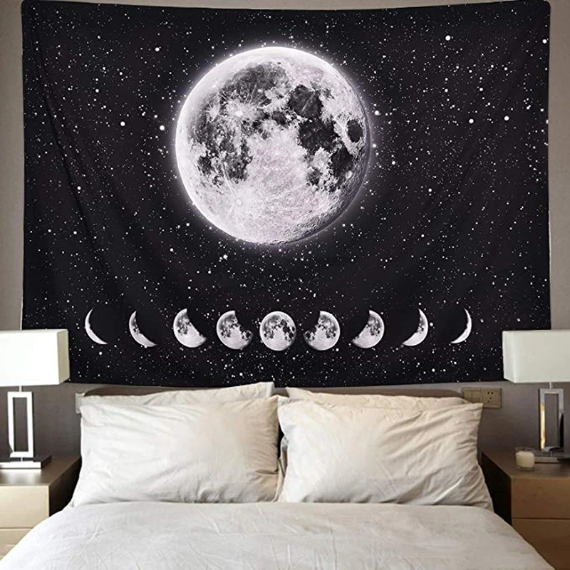 

Enipate Tapestry Moon Galaxy Night Sky Print Wall Hanging Tapestry Home Living Room Bedroom Decor Wall Blanket Tapestry