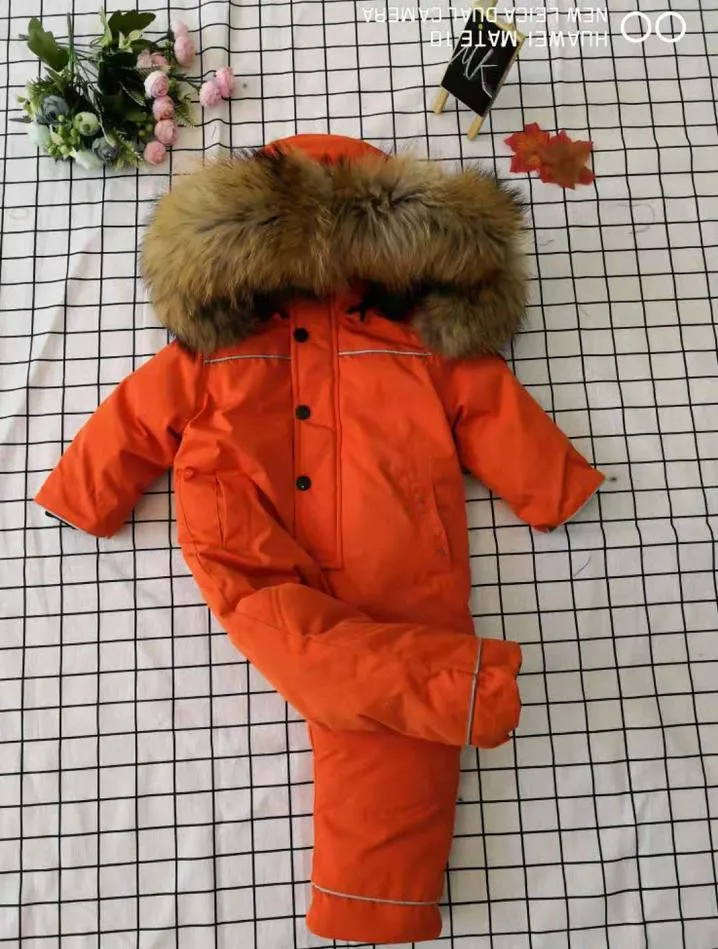 Детский пуховик зимняя новая зимняя одежда с капюшоном теплая верхняя одежда с натуральным меховым воротником, Детская пуховая куртка, пальто, Y1763 - Цвет: picture 2
