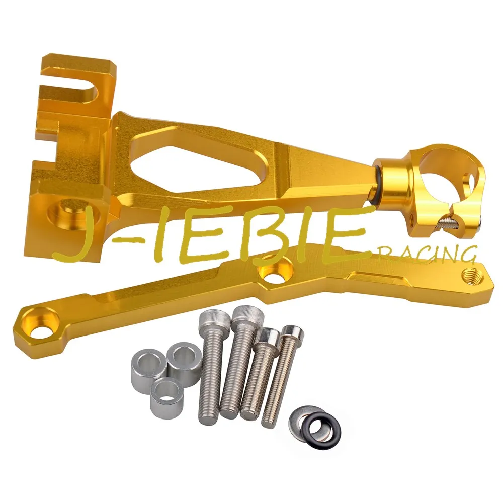 

CNC Steering Damper Stabilizer Bracket Mounting For Yamaha MT09 2013-2016 2014 2015 Gold