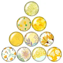 Красивые цветочные узоры цветные узоры 10 шт 12 мм/16 мм/18 мм/25 мм круглые фото стеклянные кабошон демонстрационная плоская задняя часть делая результаты