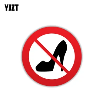 

YJZT 11CM*11CM Warning Car Sticker Funny No Women Shoe PVC Decal 12-1410