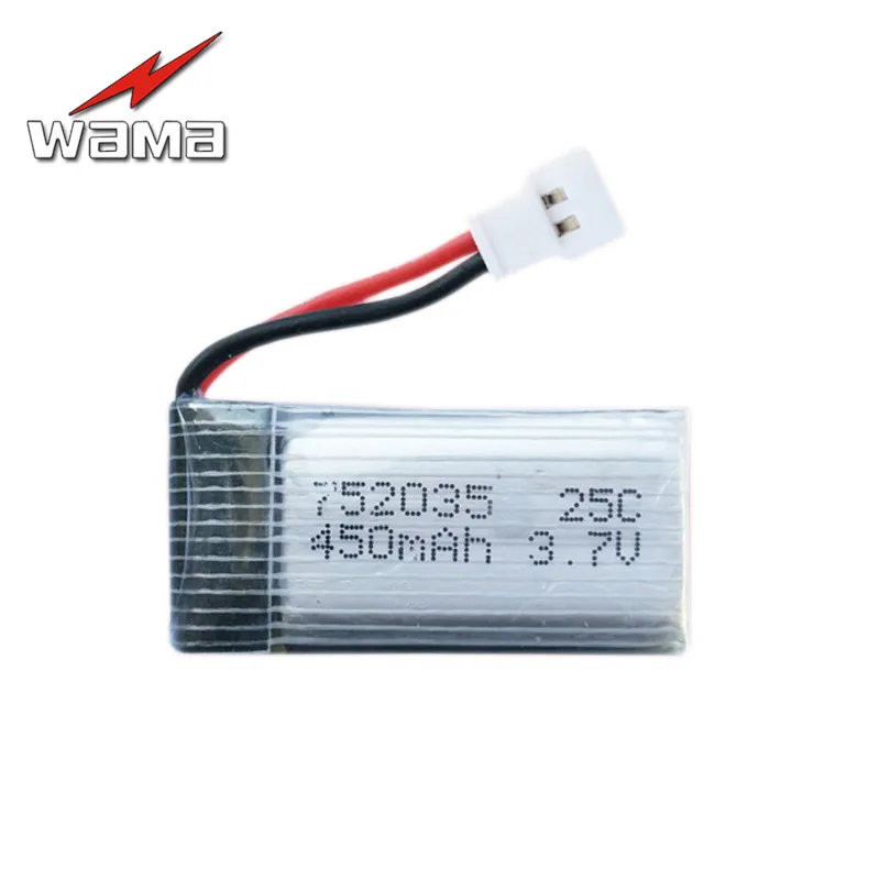 2 шт. литий полимерные аккумуляторные батареи Wama 752035 450 мАч 3 7 в|rechargeable battery|battery